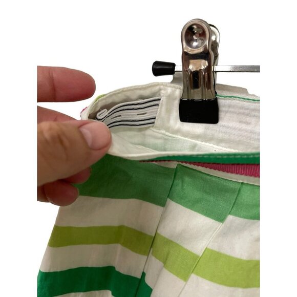 Mini Boden Green & White Stripe Cotton Skirt Girls Size 13-14 - Picture 5 of 5